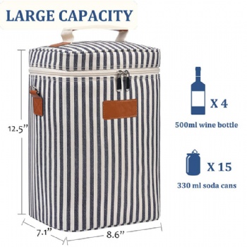 4-Bottle Travel Wine Carrying Cooler Bag